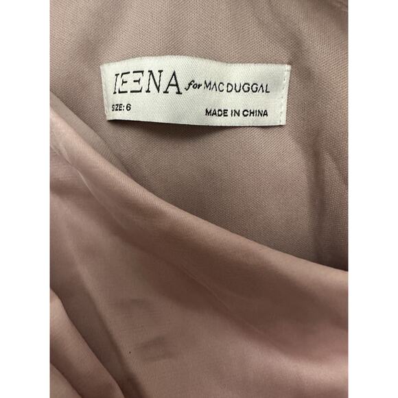 New Ieena For Mac Duggal Pink One Shoulder V-Neck Draped Dress 55398 Size 6 - Picture 2 of 9